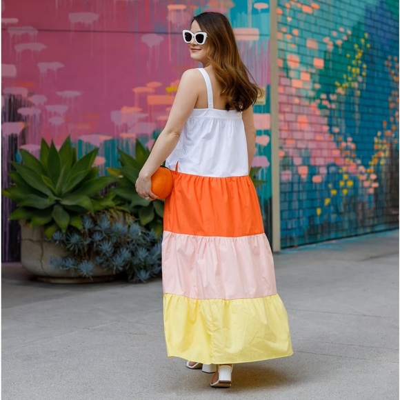 NWOT English Factory Tiered Colorblock Sundress Size Small - Picture 2 of 6